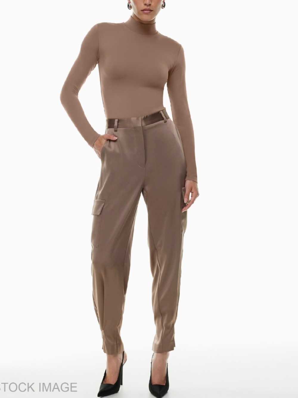 New! | Aritiza | Babaton Refined Satin Cargo | Deep Taupe | Size 6